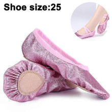 (25, Flesh pink) Ballet Pointe Shoes Girls Women Ribbon Ballerina Shoes With Toe Pads
