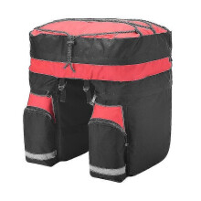 (red) 60l Mtb Bicycle Trunk Bag Luggage Pouch Back Seat Double Bread