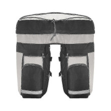 (gray) 60l Mtb Bicycle Trunk Bag Luggage Pouch Back Seat Double Bread