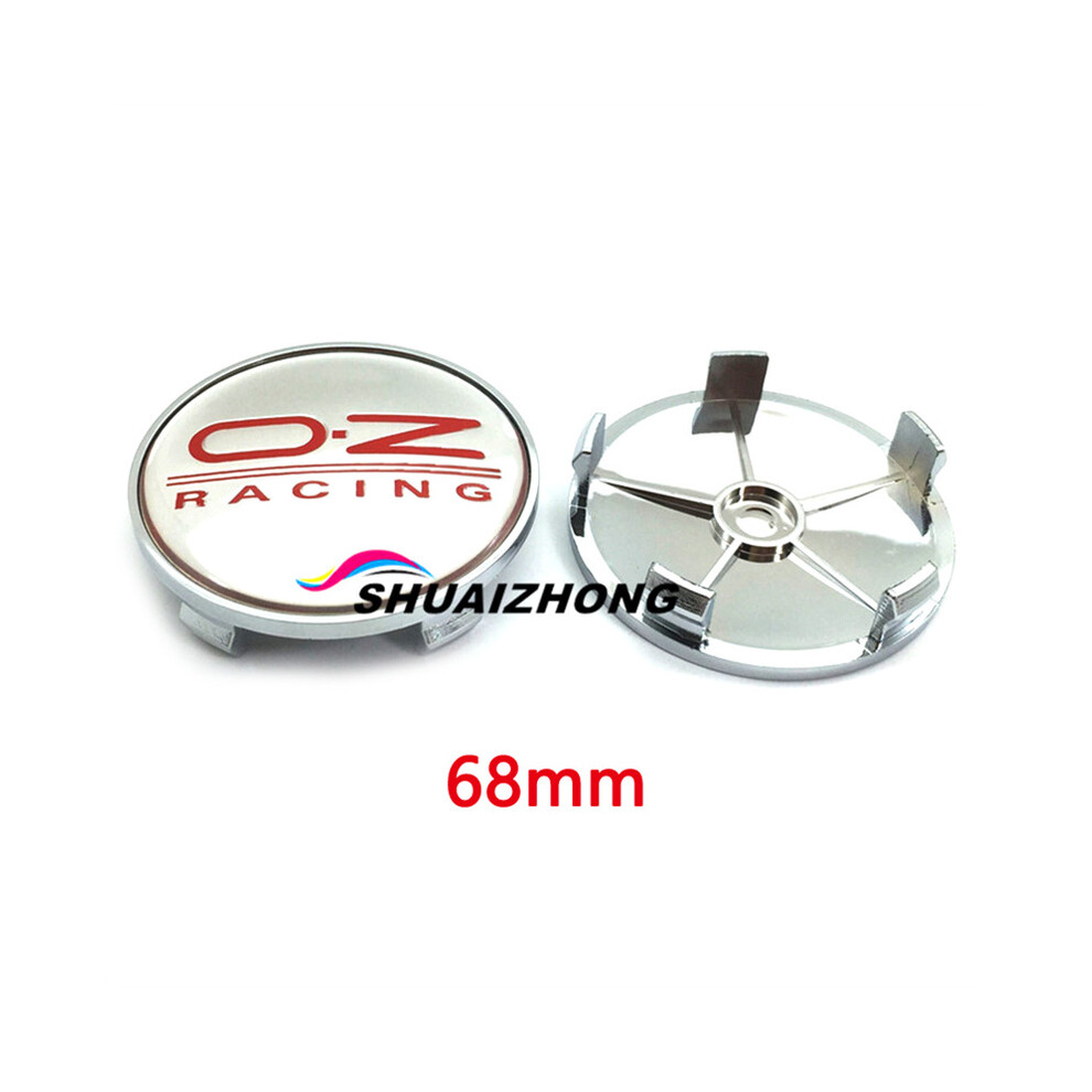 (68 mm Argent Rouge) 4 pièces 56 mm 60 mm 65 mm 68 mm Enjoliveurs de moyeu de roue de voiture pour couvercle