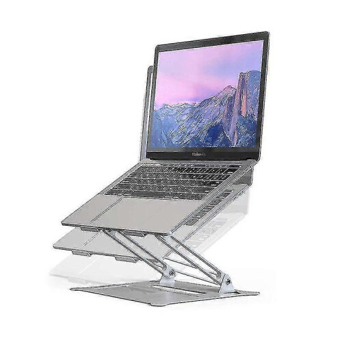 (Silver) Laptop Stand Adjustable Notebook Stand Collapsible Laptop Stand Vented Laptop Stand Foldable Lightweight 2