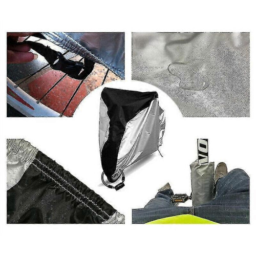 (Silver) Waterproof Motorcycle Cover Bicycle Mtb Bike Rain Rust Dust Uv Protector Case 2