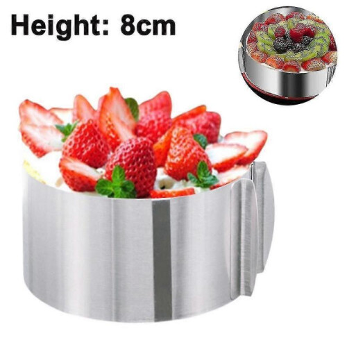 (8cm) Adjustable Cake Mold Ring 6-12 Inch Mousse Ring Stainless Steel