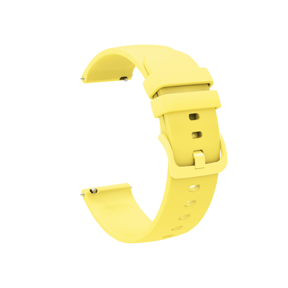 Bracelet de montre en silicone souple (20 mm - jaune) 18 mm, 20 mm, 22 mm pour Garmin Vivoactive 3,