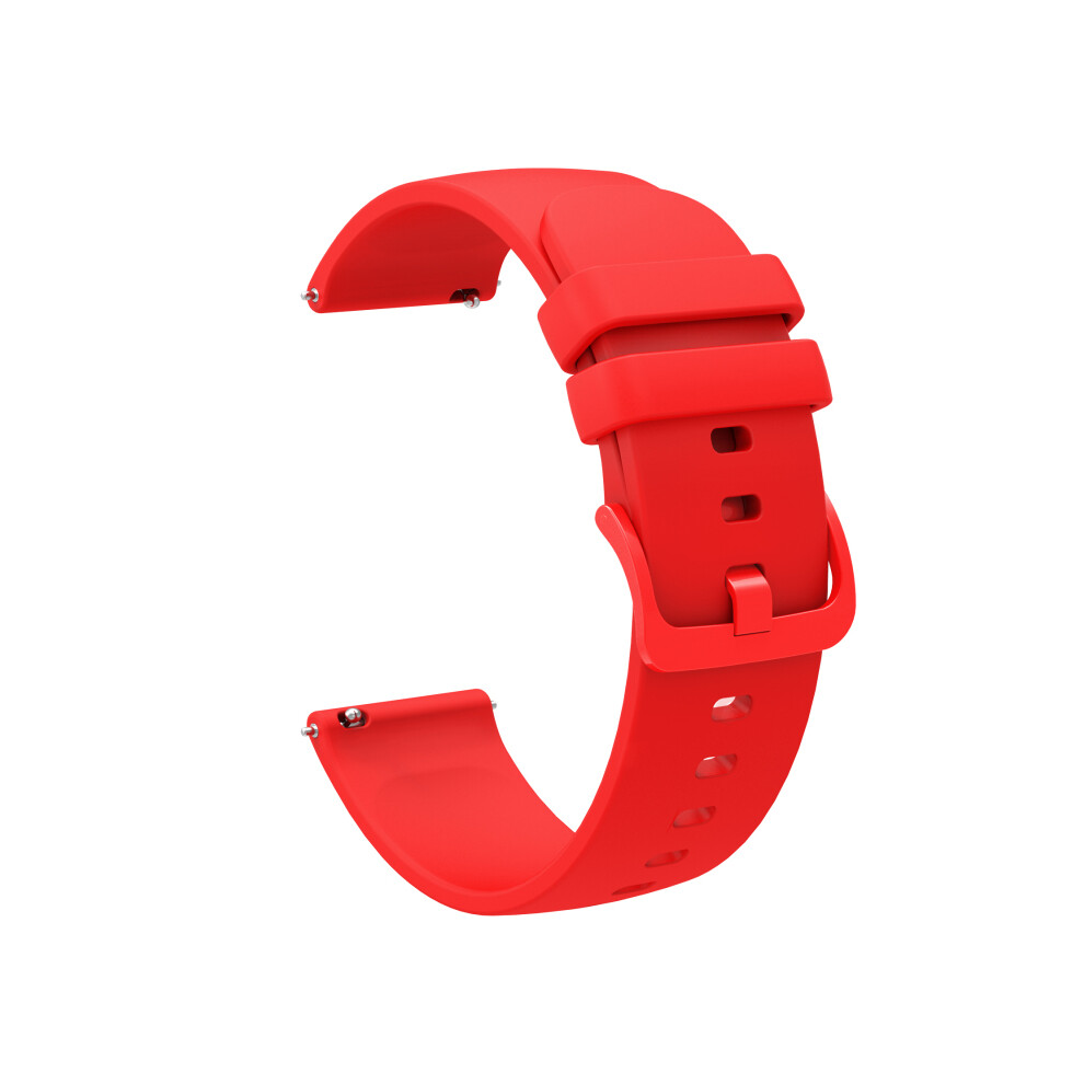 Bracelet de montre en silicone souple (18 mm - rouge) 18 mm 20 mm 22 mm pour Garmin Vivoactive 3 Vivoactive