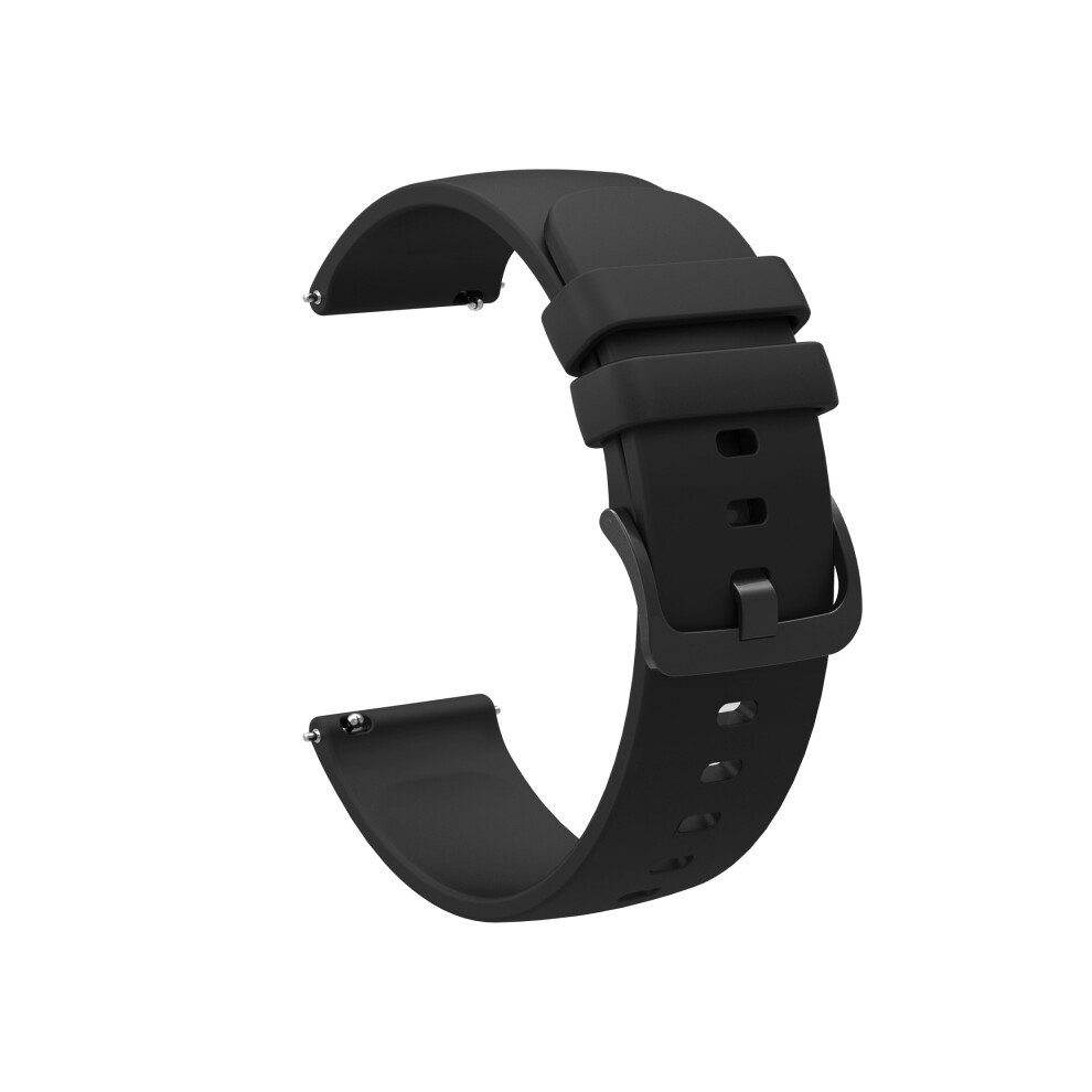 Bracelet de montre en silicone souple (18 mm - noir) 18 mm 20 mm 22 mm pour Garmin Vivoactive 3 Vivoactive