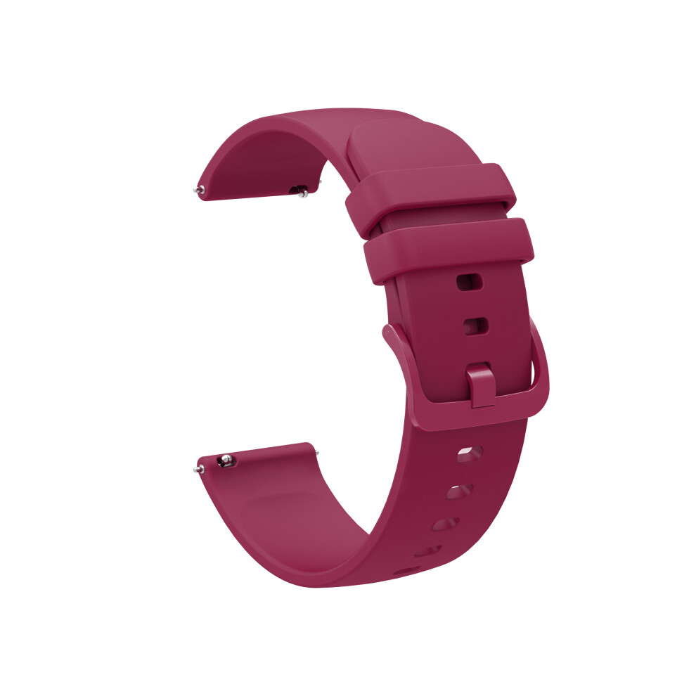 Bracelet de montre en silicone souple (20 mm - rouge vin) 18 mm, 20 mm, 22 mm pour Garmin Vivoactive
