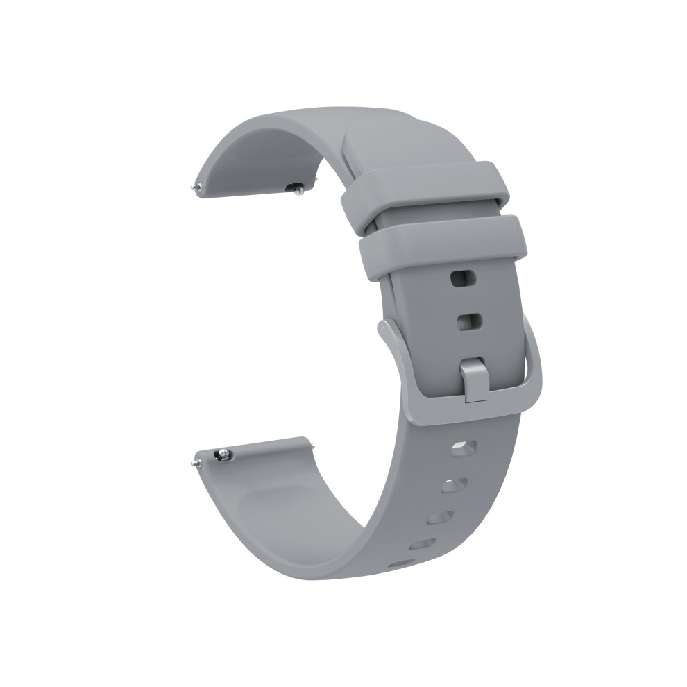 Bracelet de montre en silicone souple (22 mm - gris) 18 mm, 20 mm, 22 mm pour Garmin Vivoactive 3, Vivoactive