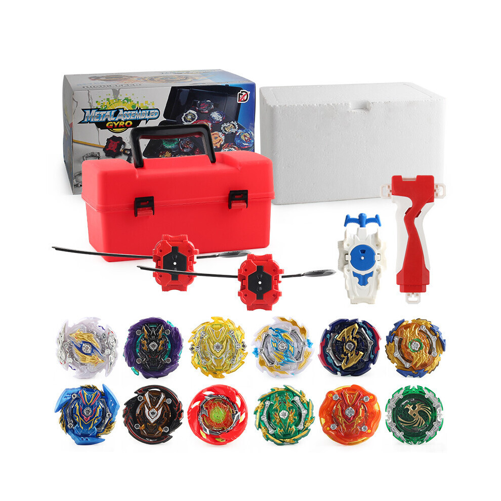 (Rouge) Ensemble de jouets à toupie Burst Deluxe Xd16821c avec matériau en alliage durable de couleur rouge