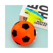 (Peonza giratoria de fútbol naranja) Estilo de fútbol divertido LED iluminado música peonza intermitente peonza