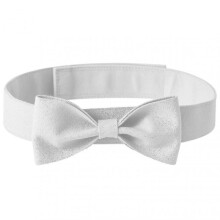 (L, White) Dog Neck Tie Solid Color Adjustable Head Wear Pet Bow Collar Dog Accessories For Wedding Party