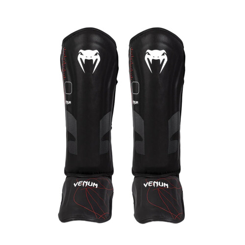 (Large ) Venum Tactical XT Shinguards - Black/Fire Red
