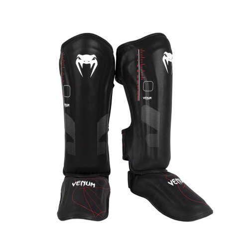 (Large ) Venum Tactical XT Shinguards - Black/Fire Red 2