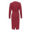 (L, Red) Women's Solid Slim Long Sleeve Deep V Neck Pleated Long Bag Hip Hedging Dress 1