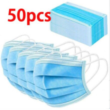 50pk 3layer Disposable Face Civil Masks Dustproof Adult Threelayer Filter