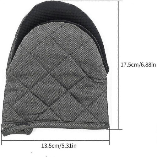 1 Pair Short Oven Mitts, Heat Resistant Silicone Kitchen Mini Oven 1