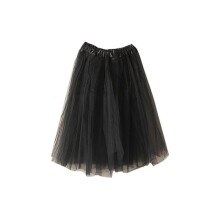 (One Size, Black) Skirt Womens Pleated Gauze Short Adult Tutu Dancing