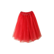 (One Size, Red) Skirt Womens Pleated Gauze Short Adult Tutu Dancing