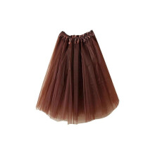 (One Size, Coffee) Skirt Womens Pleated Gauze Short Adult Tutu Dancing