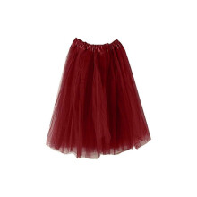 (One Size, Wine) Skirt Womens Pleated Gauze Short Adult Tutu Dancing