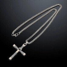 (Golden) Crystal Metal Christian Cross Automobile Car Rearview Mirror Decoration Hanging Ornament Auto Interior Decor Pendant Car Cross