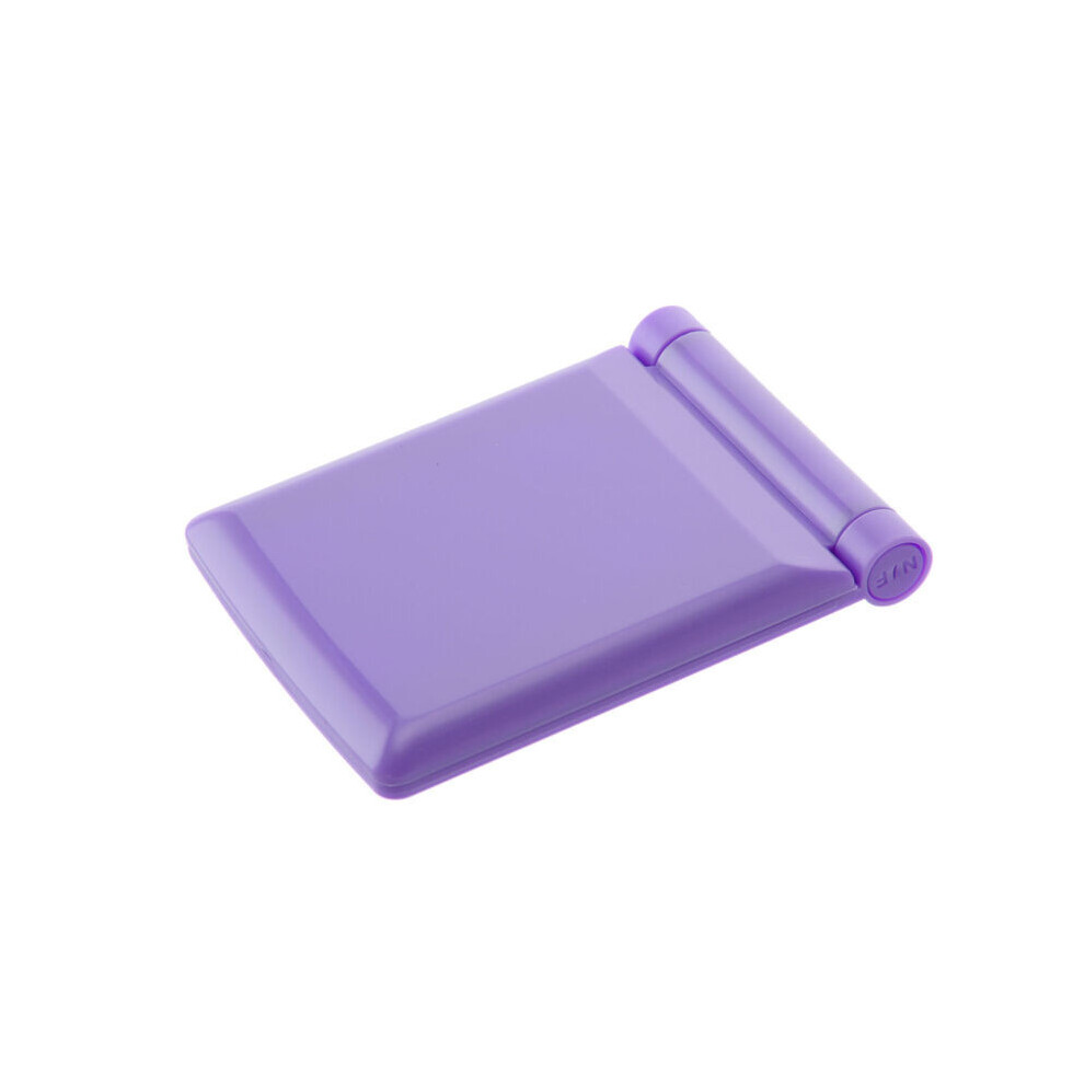 Purple (Purple) Folding Cosmetic Makeup Portable Compact Pocket Mirror With 8 Lamps Led Lights