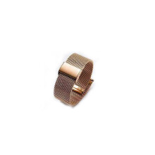 (20 mm, Roségold) 16–20 mm Uhrenarmband aus Stahl, Netzarmband, Milano-Flachkopf, hochwertiger Edelstahl