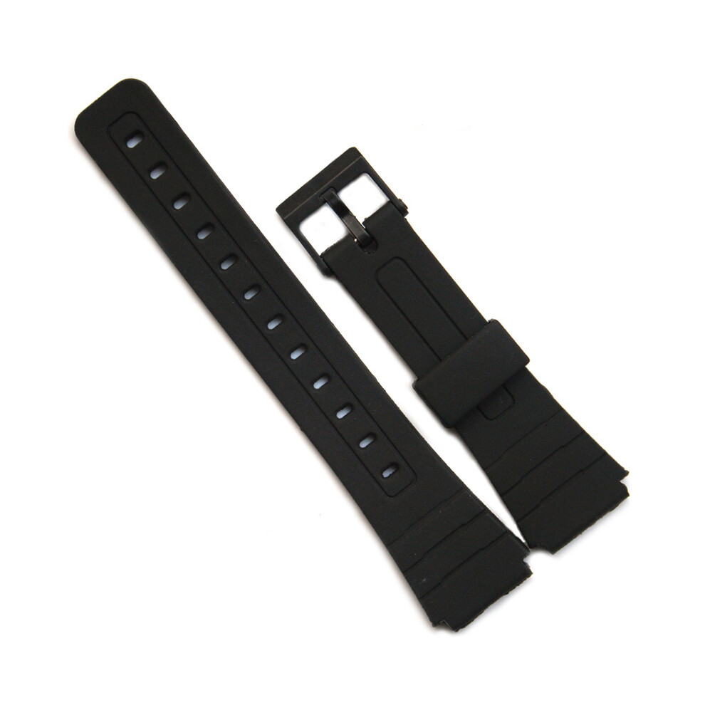 Bracelet de montre de rechange (16 mm - noir) pour Casio F 91W 18 mm, bracelet en résine et plastique