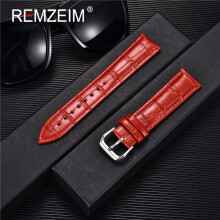 (22 mm, rot) Schlanke Uhrenarmbänder aus echtem Leder, 10 mm, 12 mm, 14 mm, 16 mm, 18 mm, 20 mm, 22