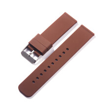 (24 mm, Braun, Silber) 20 mm Silikonarmband mit Schnellverschluss, Uhrenarmband 12 14 16 18 22 24 mm,