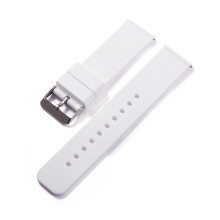 (16mm-weiß-silber) 20mm Silikon Armband Quick Release Uhr Strap 12 14 16 18 22 24mm Wasserdicht Weich