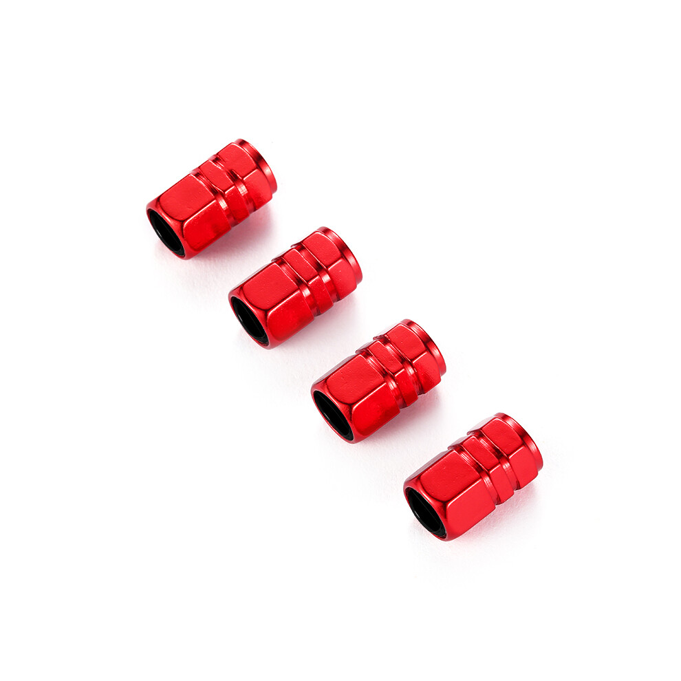 Lot de 4 bouchons de valve de pneu en métal à cinq couleurs avec logo de voiture (rouge) pour Opel Corsa