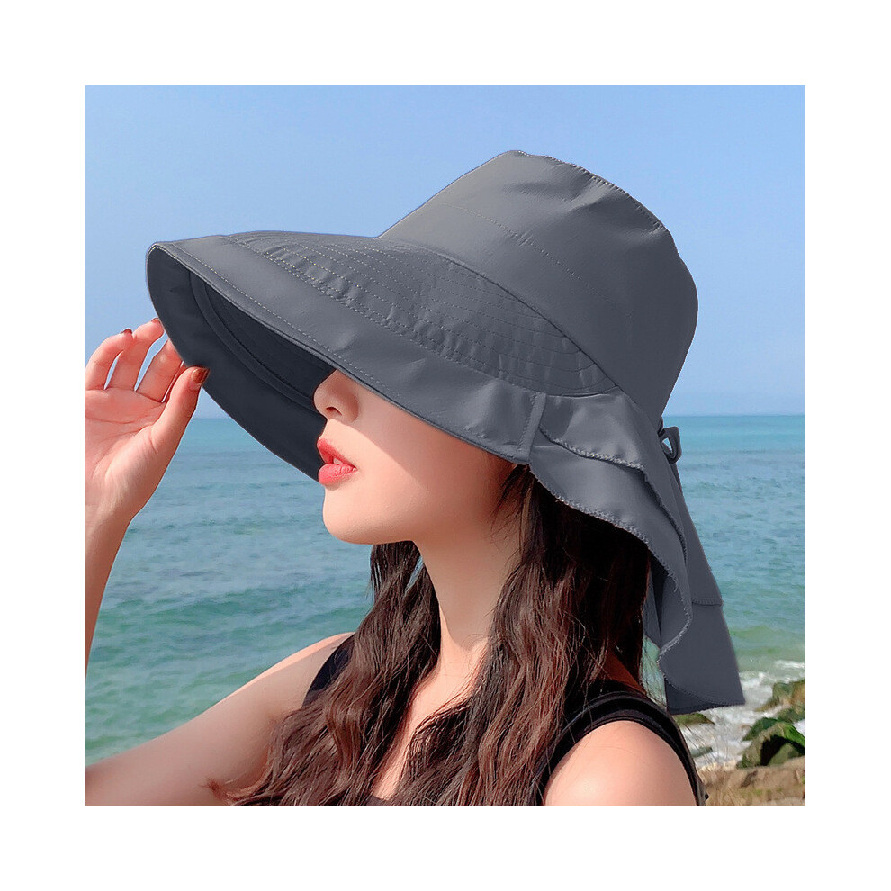(Dark Gray) Outdoor Womens Sun Hat With Uv Resistance And Neck Guard Summer Activities For-image-OPC-PHK6WDW-NEW