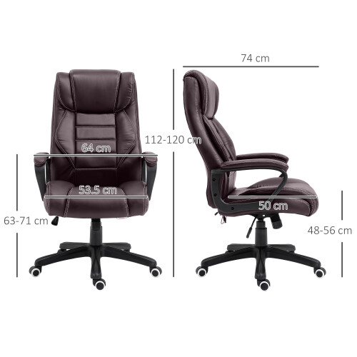 Vinsetto Vinsetto High Back 6 Points Vibration Massage Executive Office Chair, Brown 2