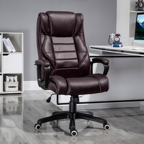 Vinsetto Vinsetto High Back 6 Points Vibration Massage Executive Office Chair, Brown