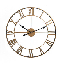 (Gold, 40cm) Retro Iron Wall Clock Decorative Hand Home Outdoor Commercial Up Dress Spaces