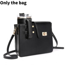 (Black) Crossbody Outdoor Portable Water Cup Storage Bag With Adjustable Shoulder Strap