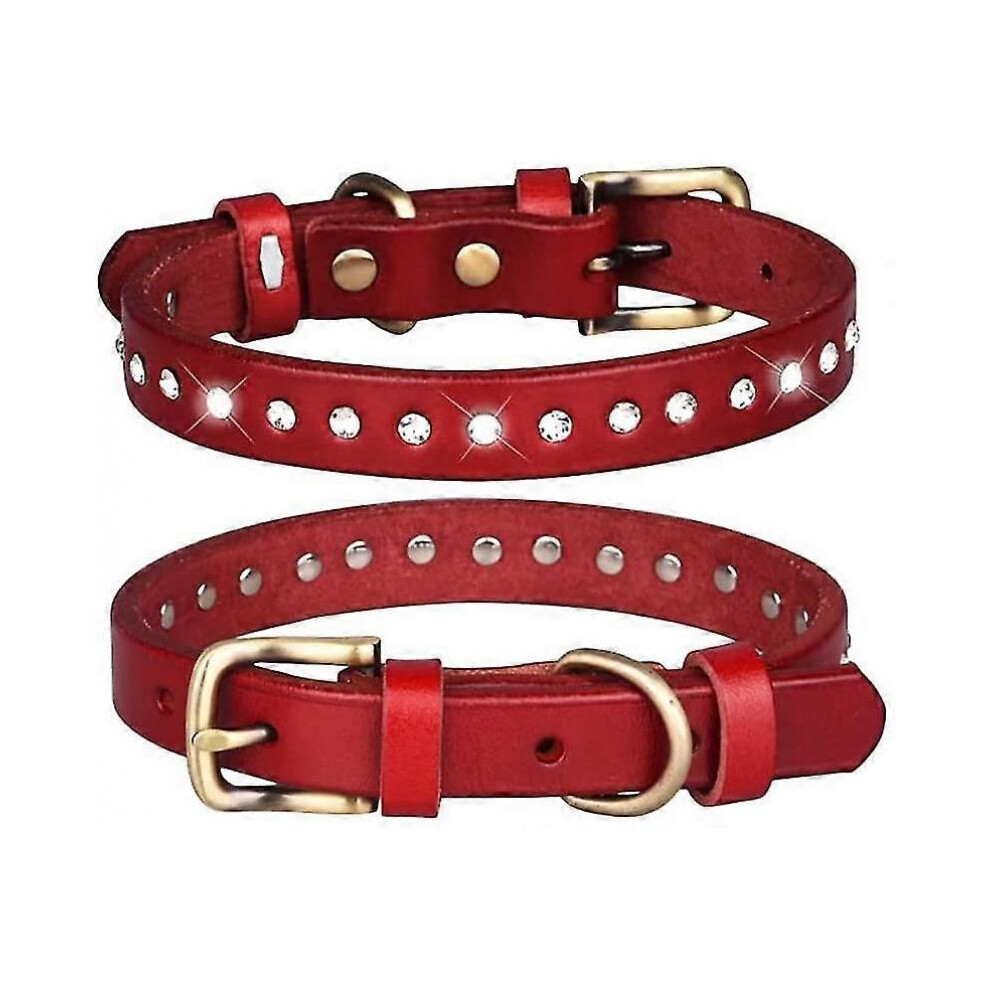 Leather Pet Collar, Vintage Top Layer Cowhide Dog Collar, Cowhide Collar
