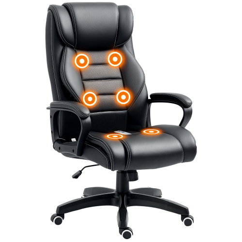 Vinsetto Vinsetto High Back 6 Points Vibration Massage Executive Office Chair, Black 1