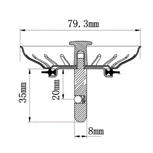 3.5 inch diameter strainer replacement with 18 drainage slots for Blanco sinks Drain Accessory Strainer Product 2
