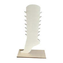 (Wood) 7 Tier Foot Shaped Jewelry Display Stand for Anklets Necklaces Shop Storage Rack with Base Retail Accessory Display