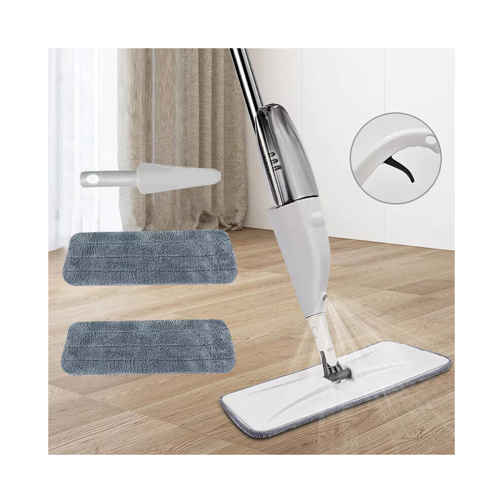 Microfibre Mop Spray Water Spraying Floor Cleaner Kitchen Tiles 2 Pads Marble