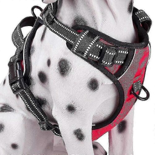 (65-90CM,Red)No-Pull Padded Adjustable Dog Harness for Large Breeds,Training and Outdoor Walking 2