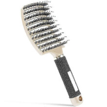 (brown) Scalp Massage Hair Brush with Nylon Bristles,Detachable Wet Curly Hair Brush for Salon Styling and Hair Care Accessories