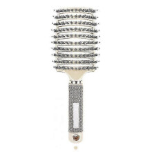 (gold) Scalp Massage Hair Brush with Nylon Bristles,Detachable Wet Curly Hair Brush for Salon Styling and Hair Care Accessories