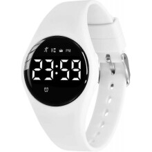 (55-White-F) Digital Sports Watch for Kids Ages 5-12 with Fitness Tracker Alarm Stopwatch Waterproof No App Needed Children Activity Tracker