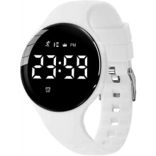 (39-White-A) Digital Sports Watch for Kids Ages 5-12 with Fitness Tracker Alarm Stopwatch Waterproof No App Needed Children Activity Tracker