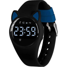 (23-BlackBlue-Y) Digital Sports Watch for Kids Ages 5-12 with Fitness Tracker Alarm Stopwatch Waterproof No App Needed Children Activity Tracker