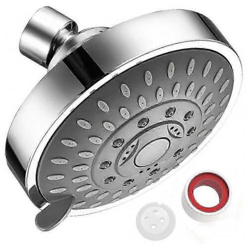 4 Inch Adjustable Shower Head with 5 Spray Modes for Refreshing Shower,Ideal for Bathroom Upgrade or Replacement 1