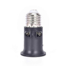 (Black) High Temperature Resistant PBT E27 Bulb Adapter with EU Plug for Various Lighting Fixtures